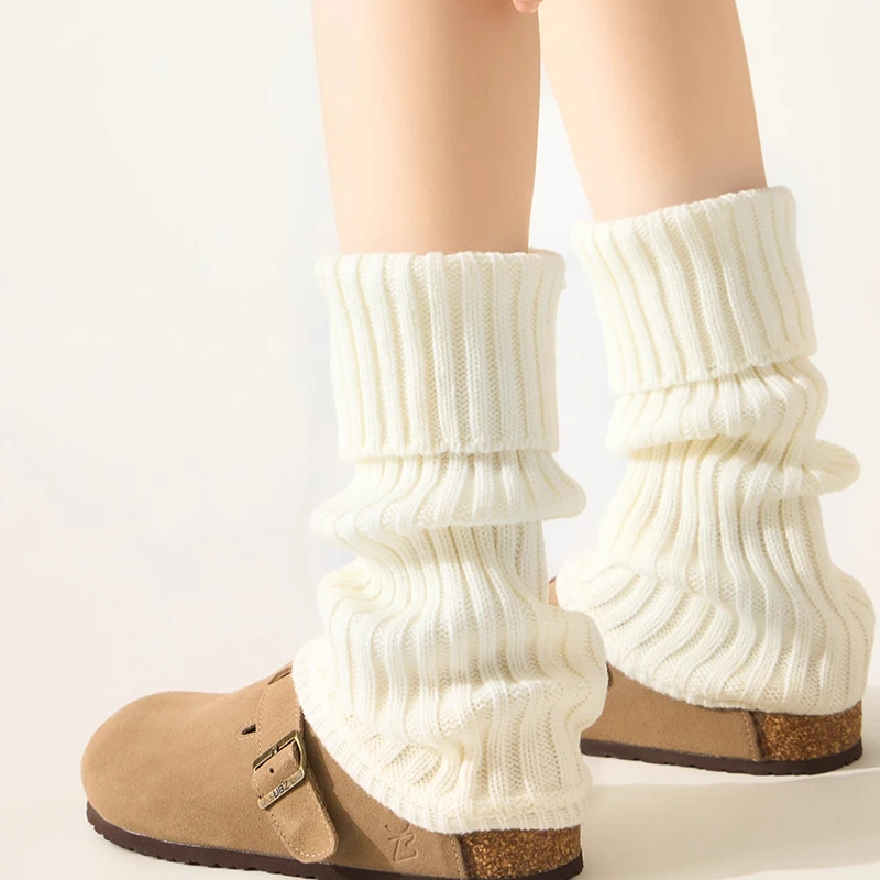 1/2/3/6 Pairs Random Women Classic Trendy Autumn Winter Preppy Style Solid‑Color Design Soft Breathable Warm Leg Warmers