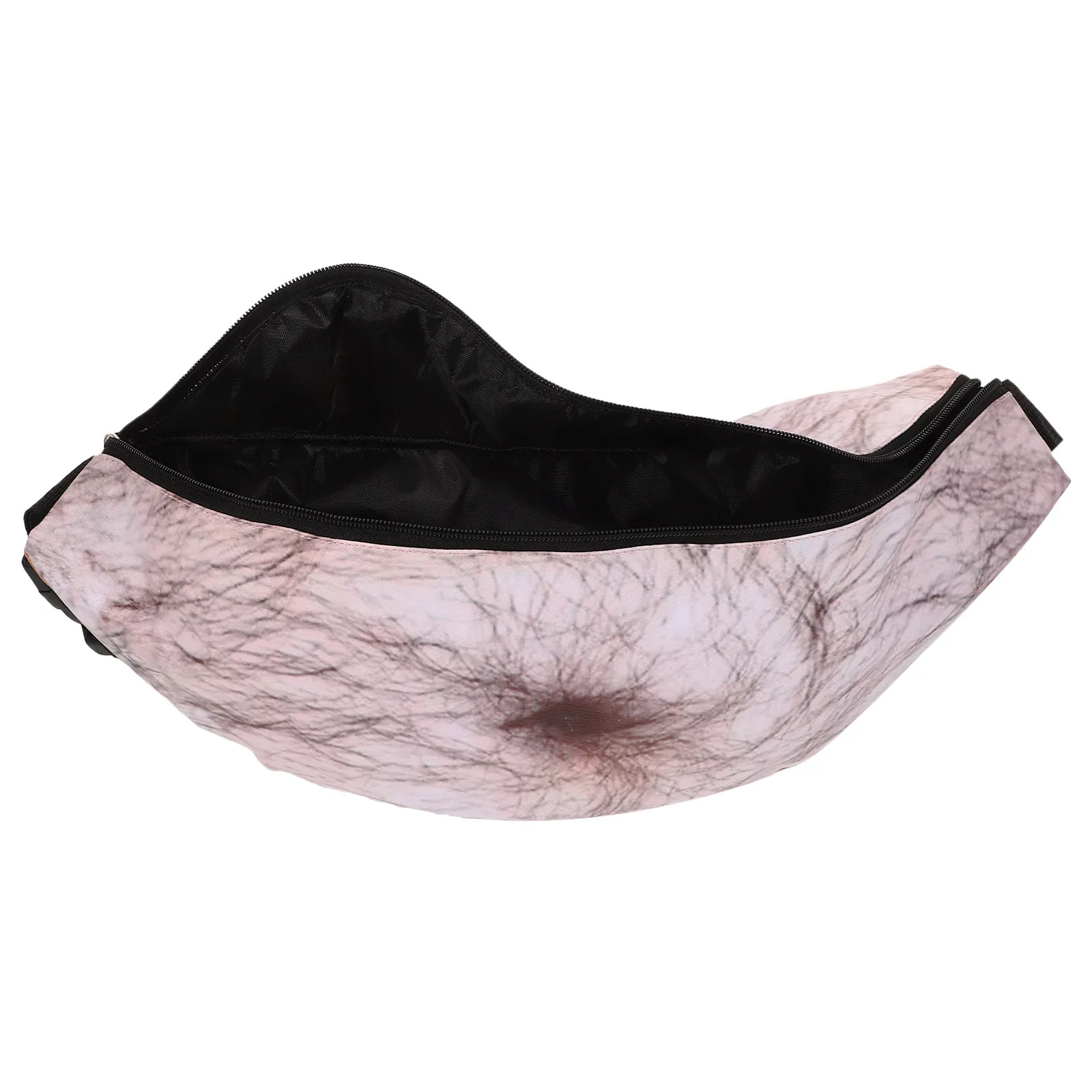 Unisex Anti-Theft Waist Bag Creative Funny Fat Beer Belly Pattern Waterproof Canvas PU Fanny Pack for Travel Casual Use