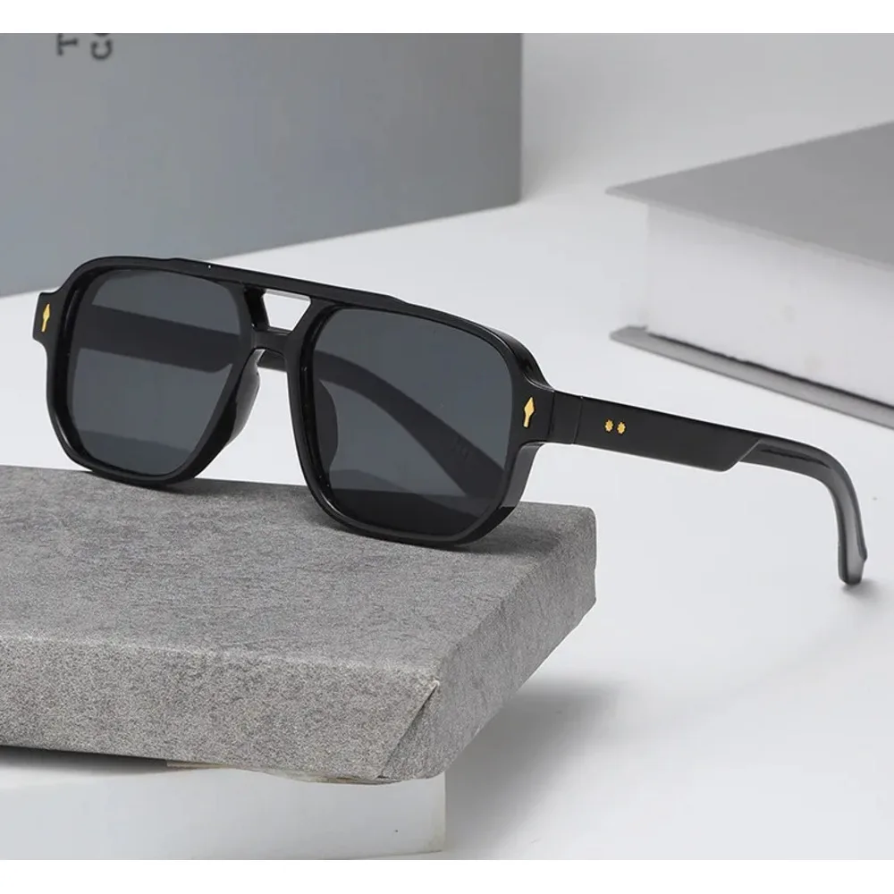 

2025 Sunglasses New Square Fashion Double Beam Men's Casual Driving Business Trend