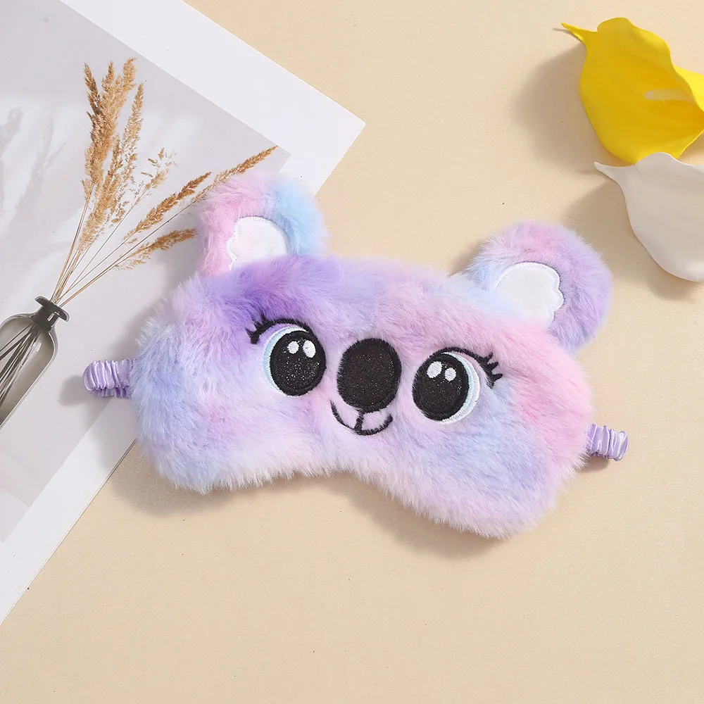 Plush Anime Eye Mask Sleeping Cute Koala Kids Sleep Mask Cartoon 3D Eye Cover Eye Blindfolds Travel Eye Band Shade Rest Eyepatch