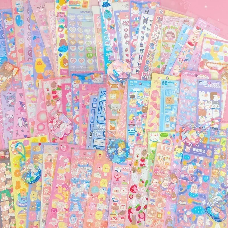 Imagem -02 - No-repeated Folha Adesivos para Crianças Kpop Muito Estético Cute Conjunto Pack Faça Você Mesmo Girl Toy Decoração Papelaria Scrapbooking 200 Pcs