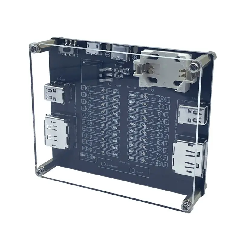YSS-For Mini Displayport Cable/Displayport Data Cable Test Tester Board With DP Cable Tester Board Data Wire Checker Acrylic Cas