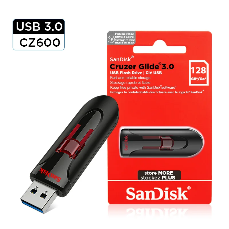 100%SanDisk CZ600 USB Flash Drive memory-stick USB 3.0 Pendrive 16GB 32GB 64GB 128GB Stick pendrive 3.0 Disk cle usb high speed