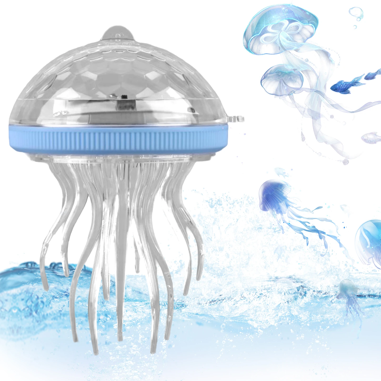 Solar Jellyfish Pool Light Dynamic RGB Color Changing Rechargeable Hanging Light Waterproof Dimmable Night Light for Garden Yard