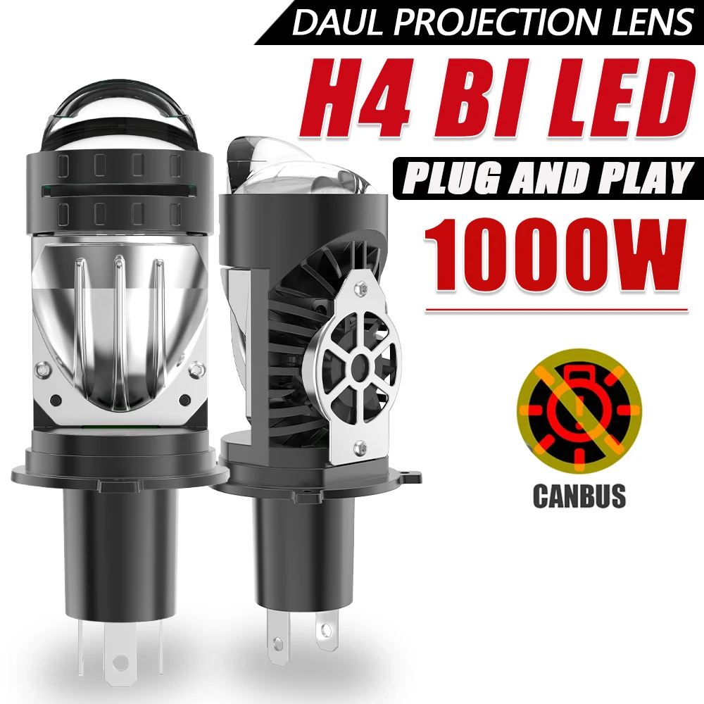

H4 Би светодиодные линзы Автомобильные фары Лампы CANBUS Aoto/Moto Турболампы Hi/Lo Beam Беспроводной мини-проектор Прожекторы Plug & Play 12 В 24 В