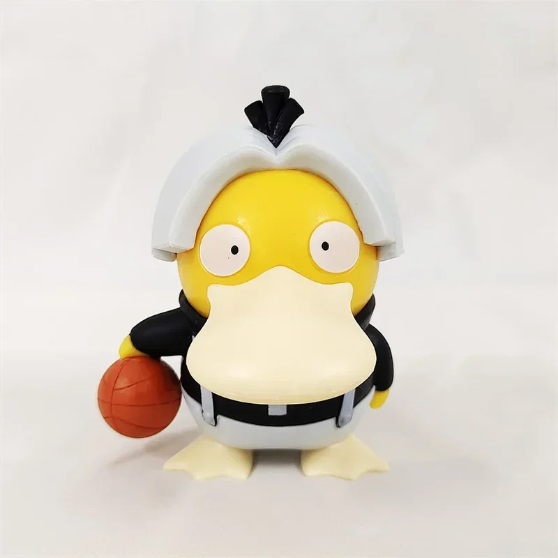 Anime Pokemon Psyduck Cheer up and Playing basketball styling  Figure Toys Kawaii  Model Car Ornament Statue Decoration Gift