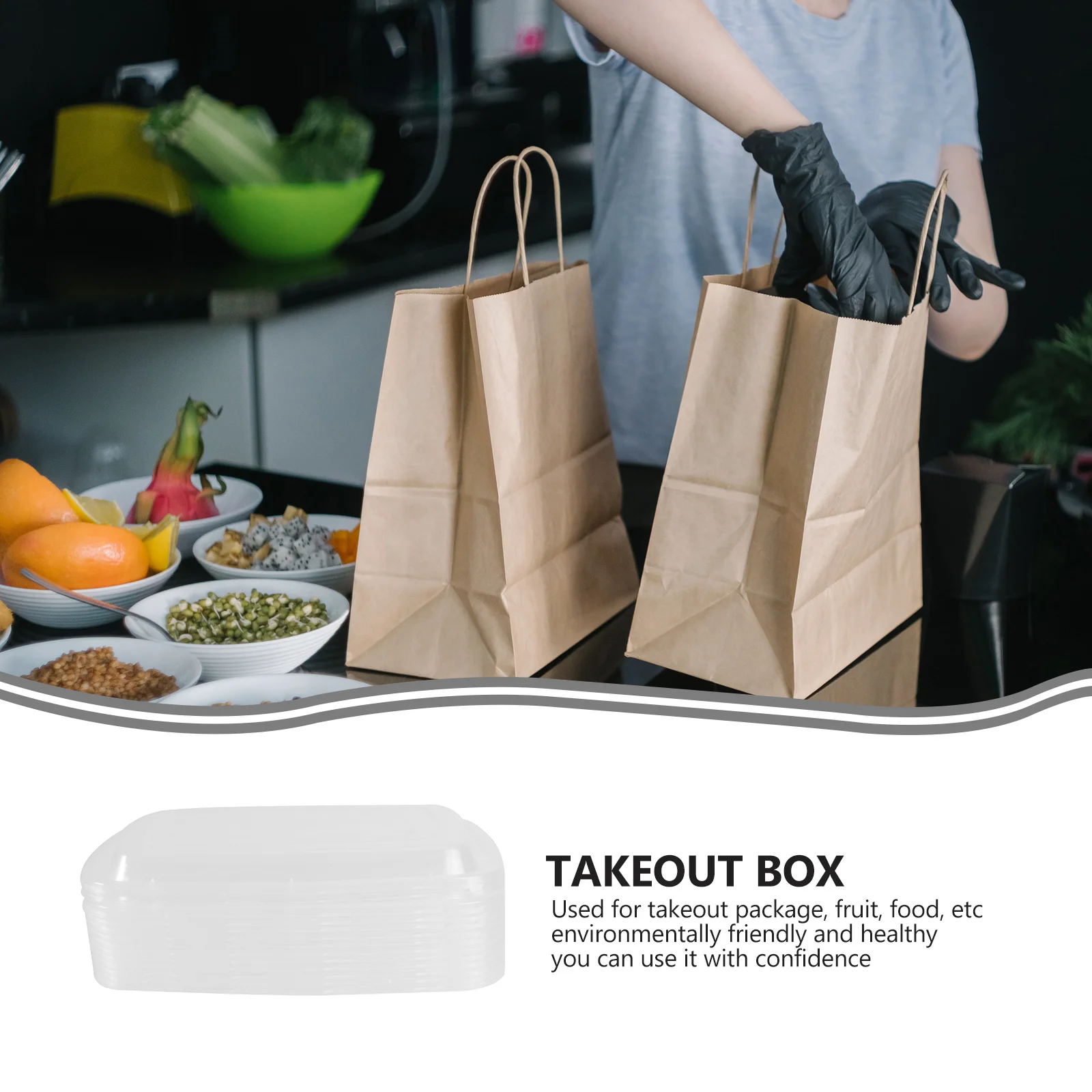 

30 Pcs Containers for Food Storage Boxes Take Out Lunch Plastic Packing Case Black