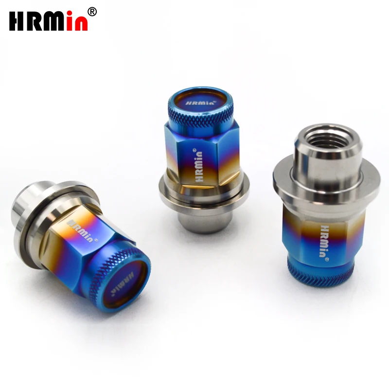 HRMin 10.9 grade burnt blue Gr.5 titanium wheel lug nut titanium nut  M12*1.5*45mm for Toyota Lexus etc.