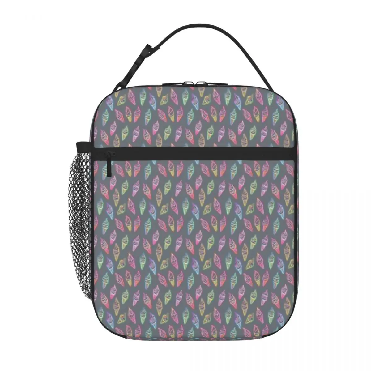 Hot Sale Ice Cream In Neon Light Style Embossed Camping Lunch Bag Staff Lunch Lunch Handbag