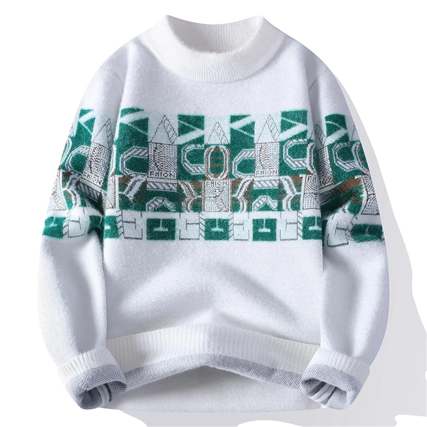 

Faionable round Ne Knitwear Casual Versatile Men's Sweater Sli Top for Autumn 2025 Polyester Fiber Long Sve