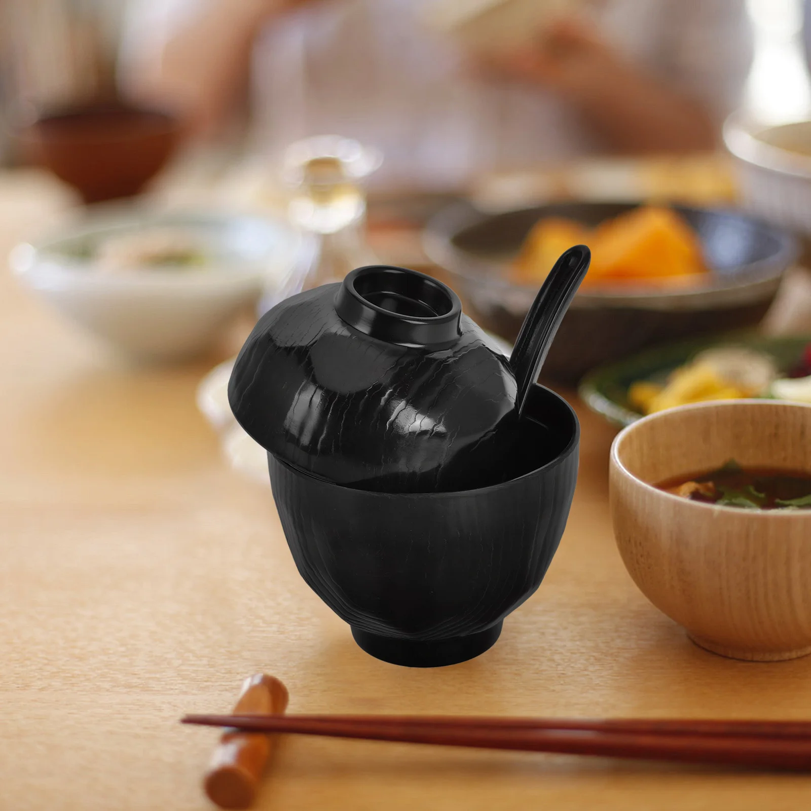 

Miso Soup Bowl Lid Spoon Japanese Dinnerware Set Asian Tableware Rice Noodle Soup Bowl Ramen Stew Cup Japanese Tableware