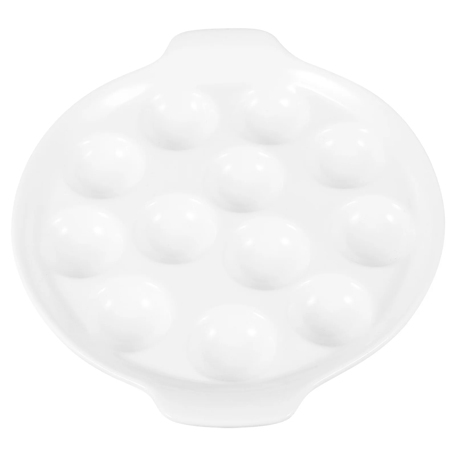 

1Pcs Sub-Packing Snail Plate White Ceramic Baking Dish Compact Size Non-Rust Kitchen Supplies for Seafood Serving