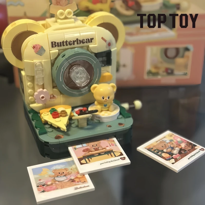 TOPTOY ビルディングブロックバタービアティピューライターポラロイド組立モデル電子ペットシリーズ装飾品子供のおもちゃギフト