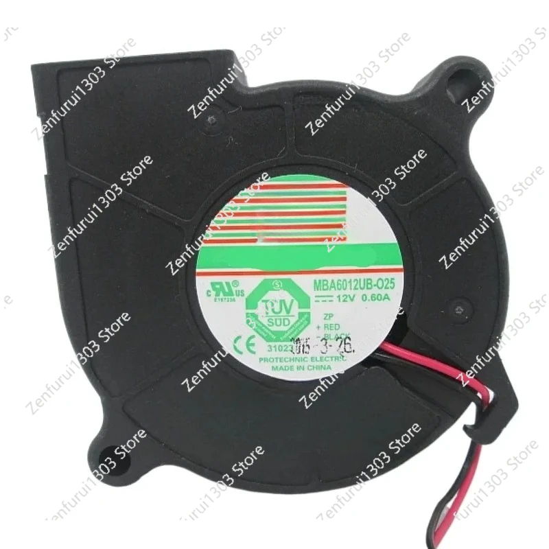 1PCS For  MBA6012UB-O25 DC 12V 0.60A 2-Wire Server Cooling Fan