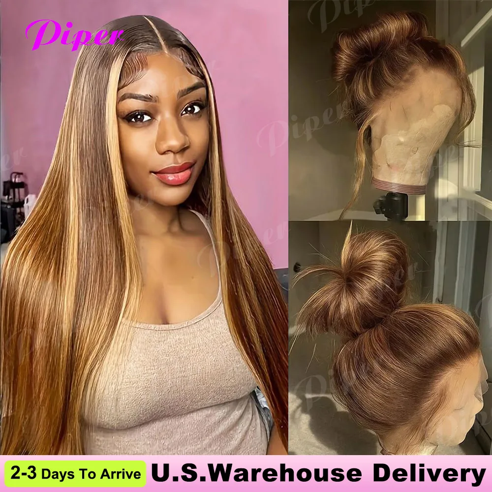 

Накладные парики Highlight Straight 13x6 HD Lace Front из натуральных волос, цвет медово-русый, парик 360 Full Lace, предварительно выщипанные волосы