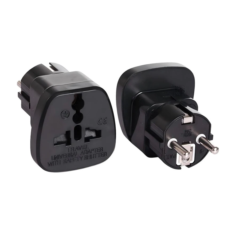 EU 4.8mm Travel Power Adapter Socket Portable 2 Round Pin Multi Outlet Extension Plug 16A 250V Charging Socket for Travel Use