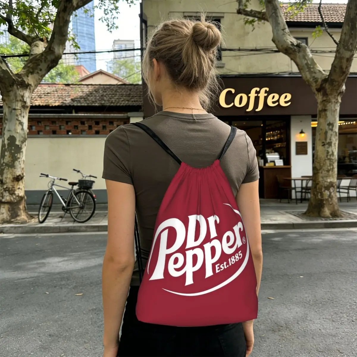 

Dr Pepper Backpacks Fashion Drawstring Bags Sports Bag Book Bags for Travel School