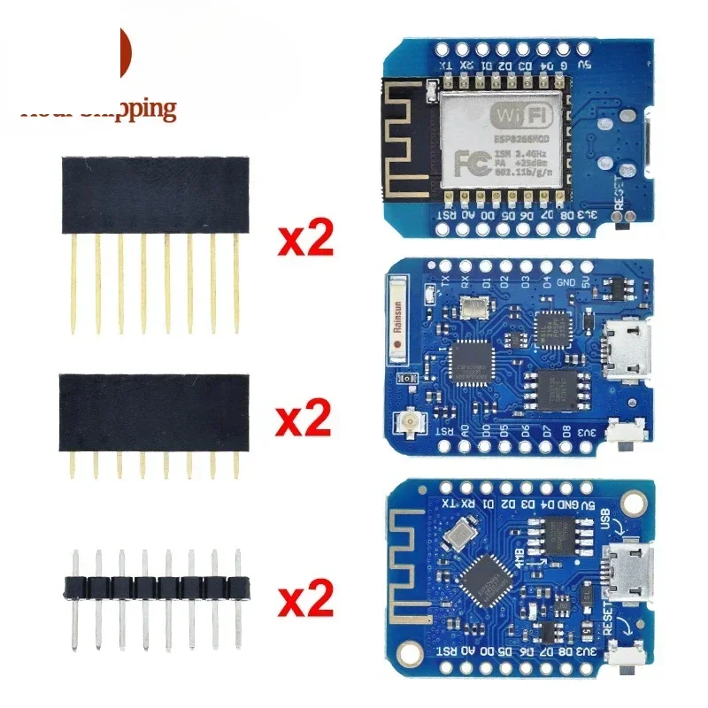 WeMos D1 Mini Pro V3.0 NodeMcu 4MB/16MB bytes Lua WIFI Internet of Things Development board based ESP8266 CH340G Nodemcu V2