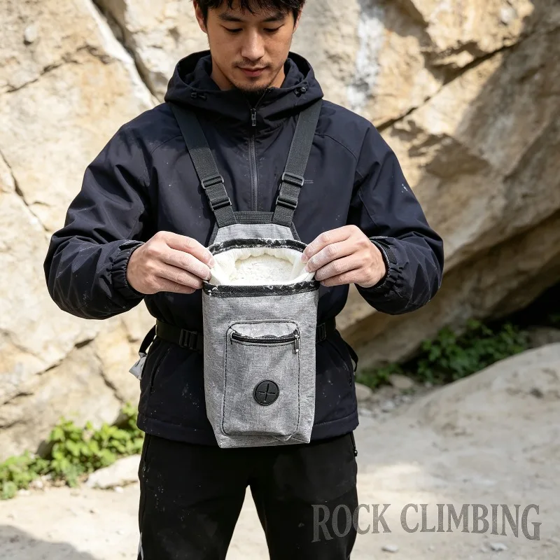 Fitness Climbing Waist Chalk Bag Wear-resistant Bag Anti Slip Powder Storage Suitable for Outdoor Climbing on Gymnastics Poles