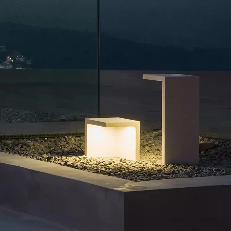 Outdoor Waterproof Lawn lamps Rainproof Villa Courtyard table Seat Light Solar Simple  Garden Terrace Balcony Table Chair Llight