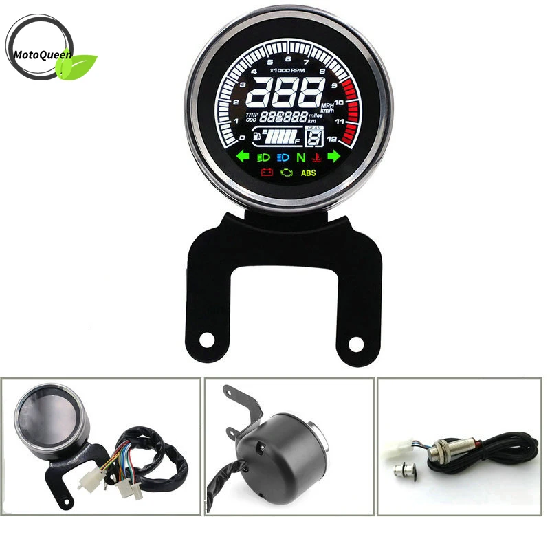 

Motorcycle VA LCD Led Multi-Functional Digital Odometer Speedometer Fuel Level Meter Indicator Gauges Instrument Tachometer