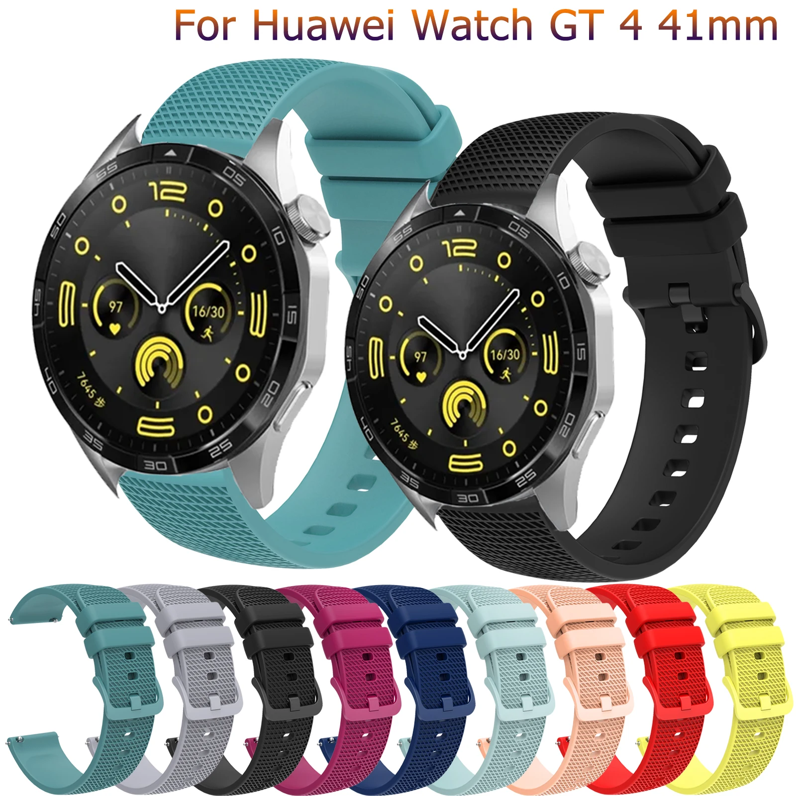 

18mm Strap Watchband For Huawei Watch GT 4 41mm Sport Silicone Band For Garmin Vivoactive 4S Venu 3S 2S 255S 265S Wrist Bracelet