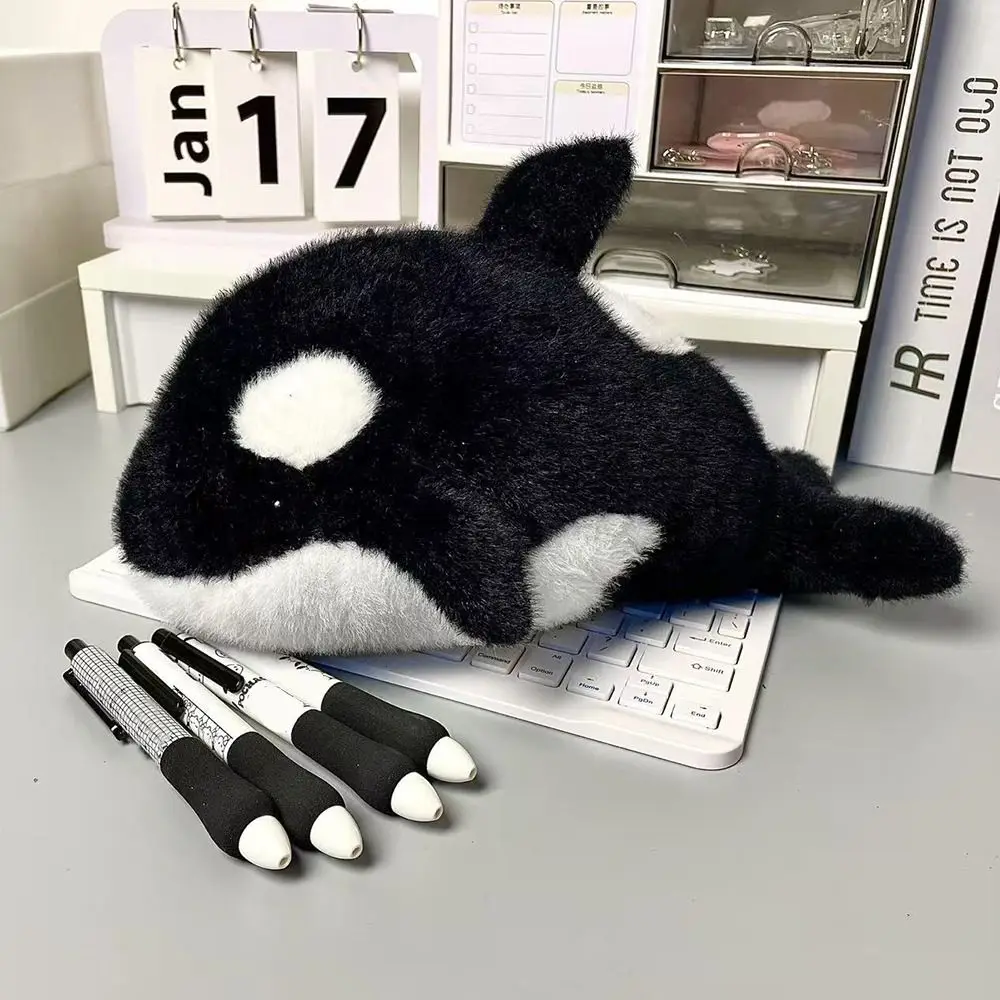 

Funny Plush Pen Bag Killer Whale Large Capacity Stationery Bag Pen Box Students