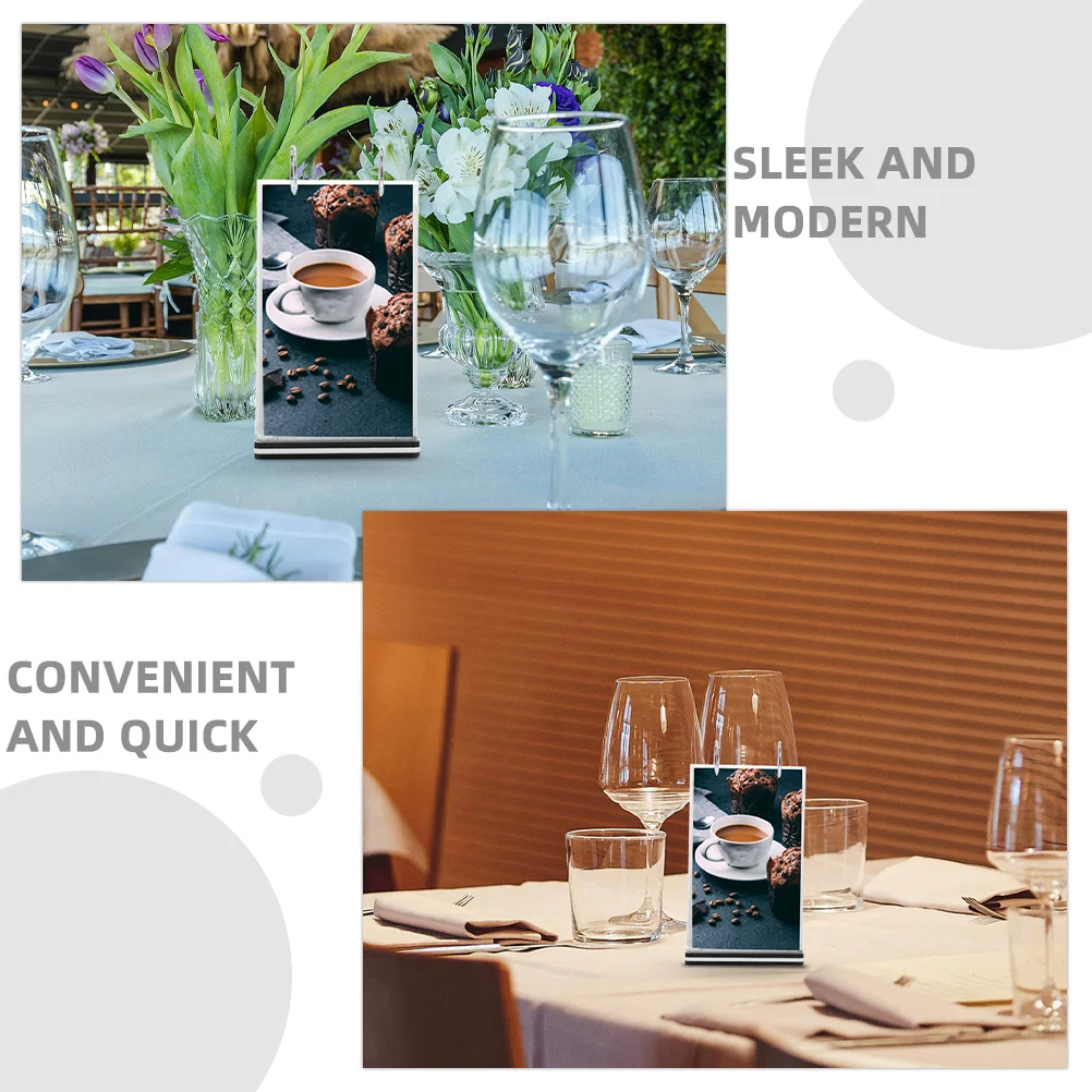 2 قطعة حامل القائمة الوجه متعدد الصفحات حامل علامة سطح المكتب حامل عرض القائمة على الطاولة لمطعم البار مقهى الإعلان #5