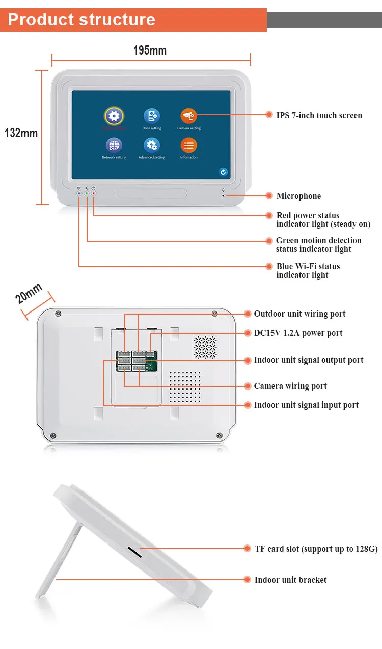 Sistema de intercomunicación con timbre para puerta, videoportero con Wifi, 7 pulgadas, RFID, Cámara 2/3/4/6/8, multinits familiares, vídeo para apartamento, Pho