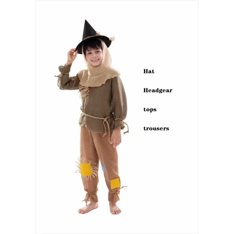 Boys Girls scanekalon cosplay costume kids Halloween funny dress up child stage performance straw costumes