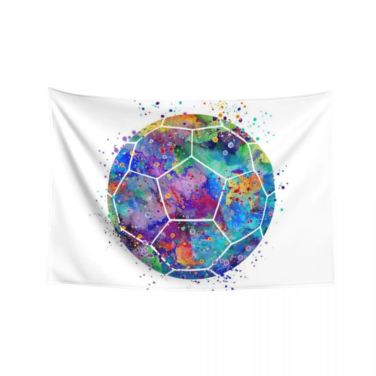 

Soccer Ball Colorful Watercolor Tapestry Anime Decor Home Supplies Room Aesthetic Custom Tapestry