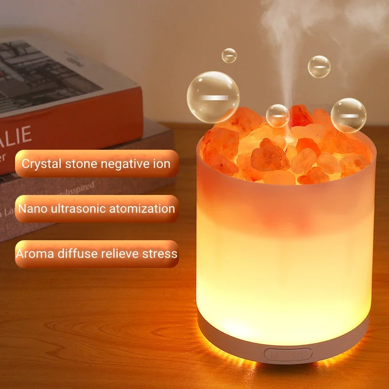 

Crystal Salt Stone Aromatherapy Essential Oil Diffuser USB Air Humidifier with Colorful LED Lamp Negative Ion Aroma Diffuser