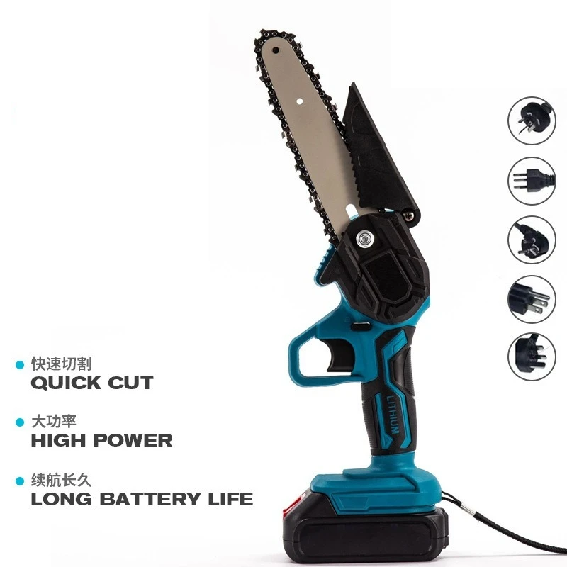 Brushless lithium chainsaw portable chainsaw household saw firewood set 4 inch 6 inch 8 inch woodworking electric chain saw