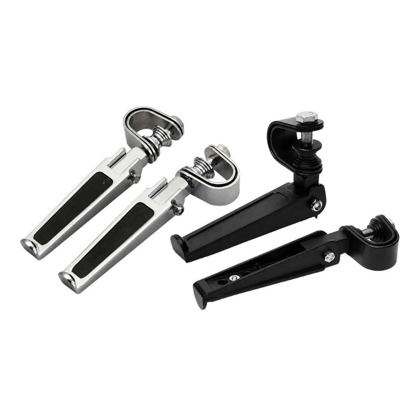 Motorcycle Foot Peg Pair Aluminum Hinge Support Set for Garage Service Parking Control and Bike Projects