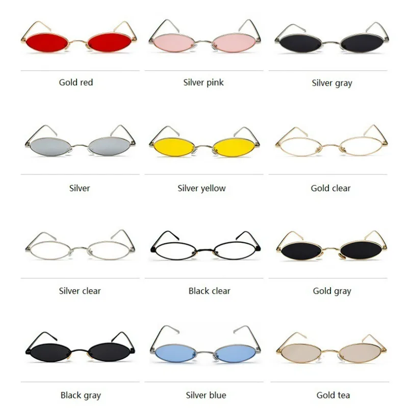 Small Oval Sunglasses  Men Women 2026 Retro Designer Sun glasses UV400 Vintage Punk Sunglass for Party Eyewear gafas de sol
