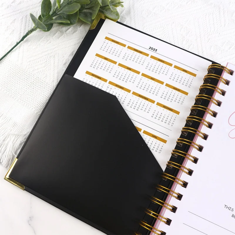 Black Faux Leather Magnetic Diary, Business Office Notebook Set, brindes promocionais, OEM, A5 Jornal, personalizado