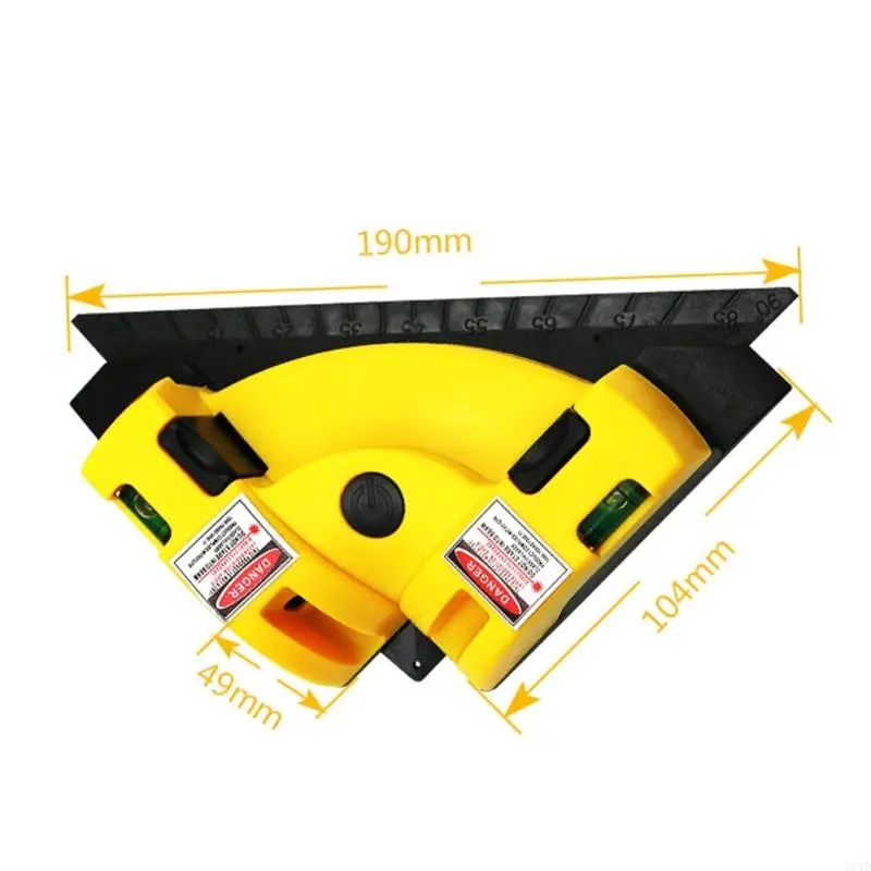 L74D Precise Lasers Square Tool 90 Degree Angles Projection For Wall Tile Alignment Floor Positioning Includes Bubble Level