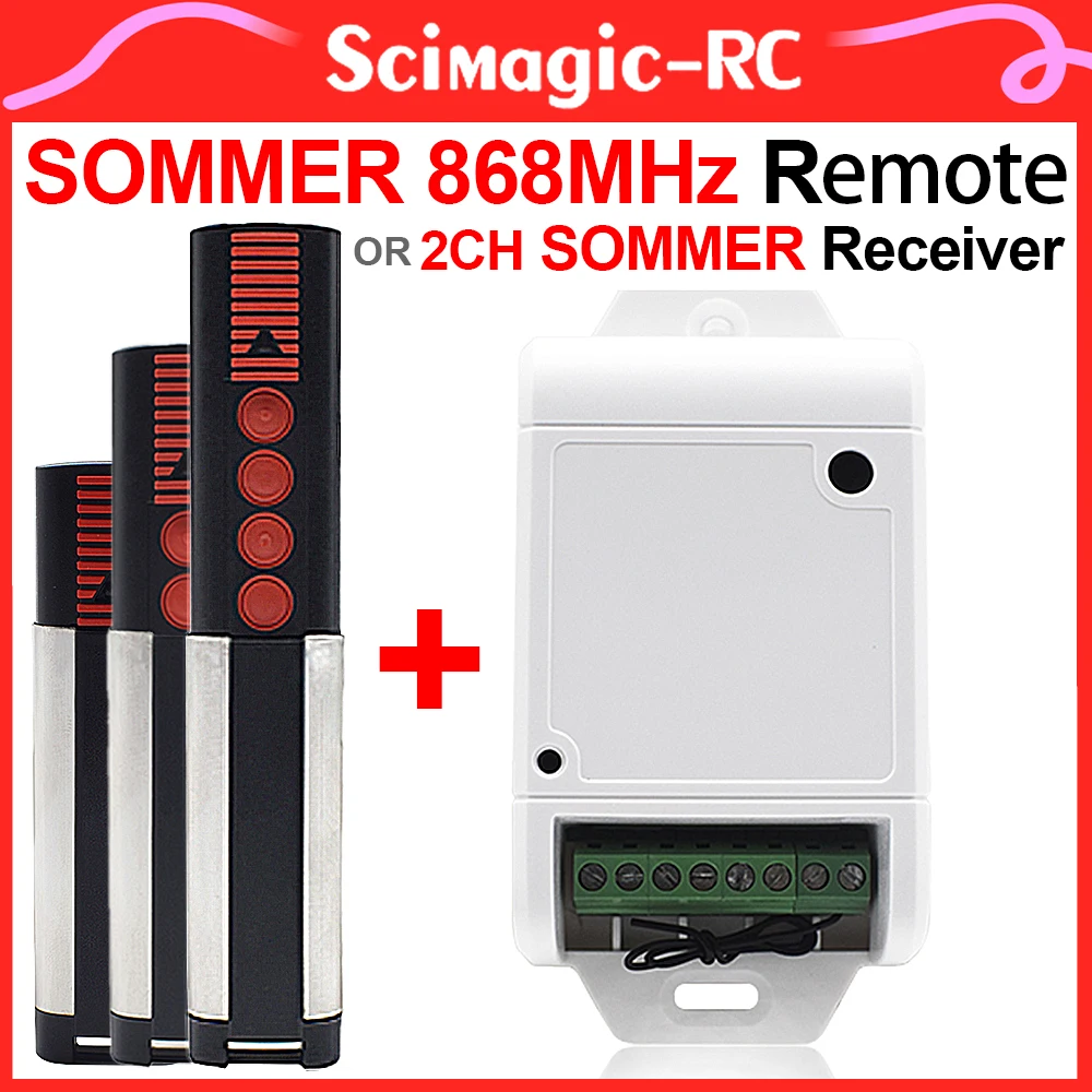 

SOMMER 868MHz Garage Remote Control and Receiver For SOMMER 4020 4025 4026 TX03-868-4 868 MHZ Gate Door Opener