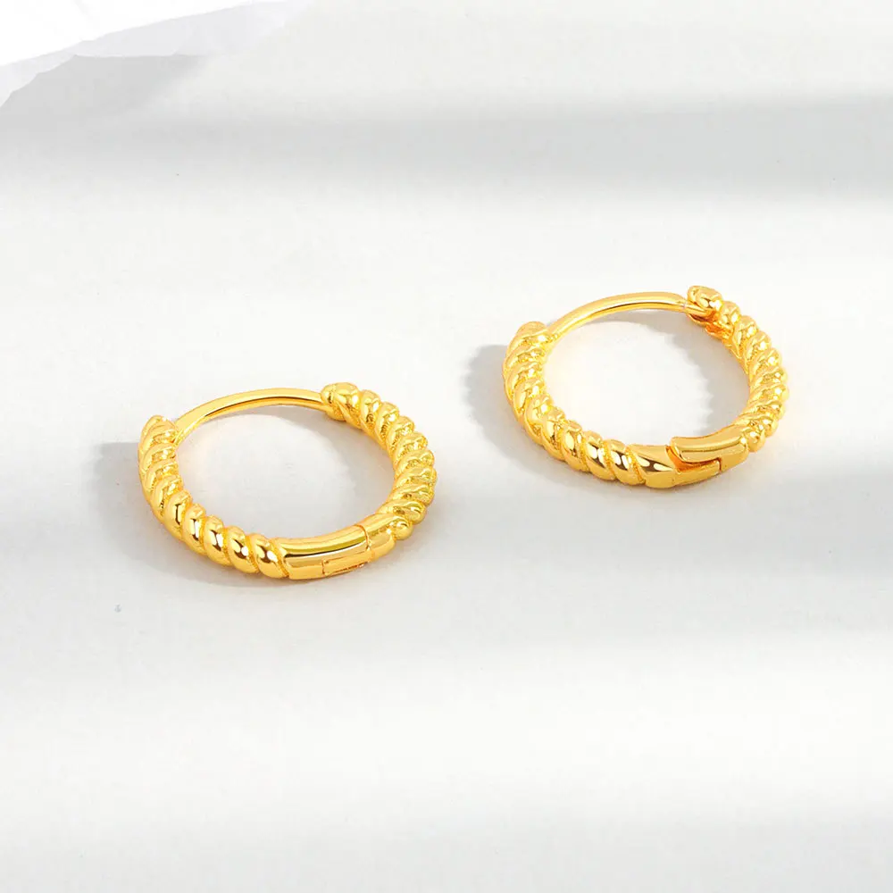 QMCOCO Silver Color Twist Punk Hoop Earrings Fashion Vintage Simple Round Shape Geometric Party Jewelry Gift Prevent Allergy