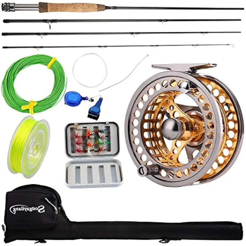 

Sougayilang Fly Fishing Rod Reel Combos with Lightweight Portable Fly Rod and CNC-machined Aluminum Alloy Fly Reel