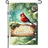 Christmas Cardinal Garden Flag 12x18 in Pine Holiday Decor jjp