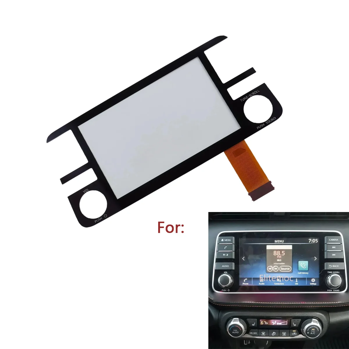 

2591A 5RL0A New Touch Screen LCD Radio navigation 7' Replacement 2018 - 2021 Nissan Kick Versa 2591A 5RL0B