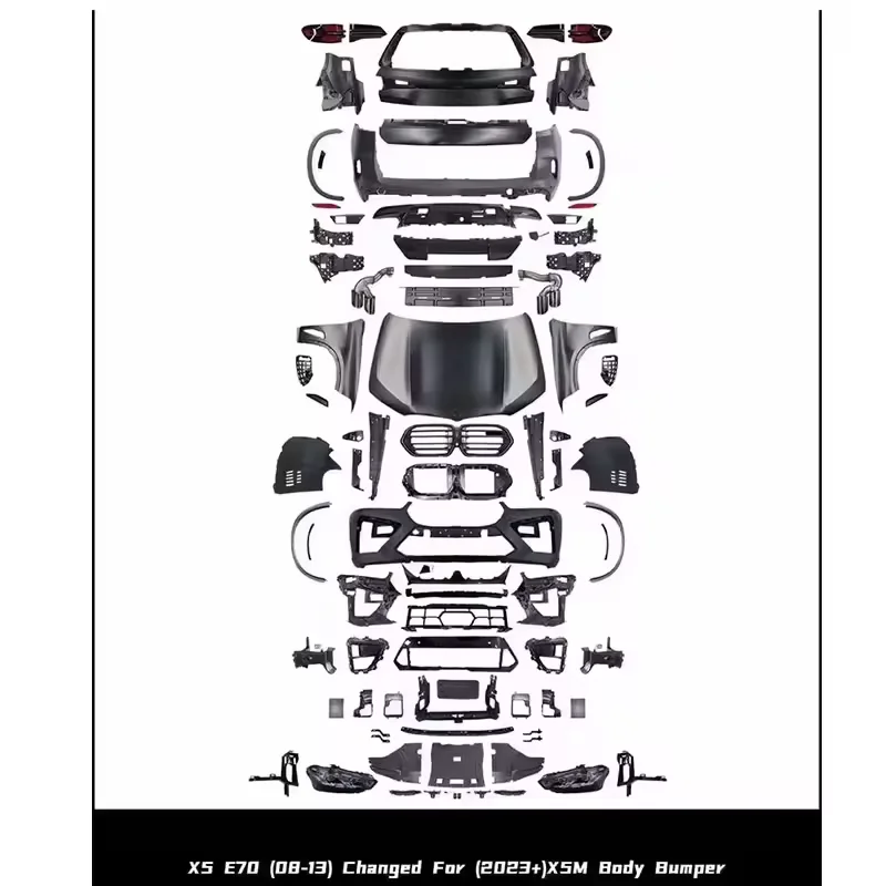 Kit de carrocería SJC para BMW X5 E70 2008-2013, kit de carrocería estilo G05 X5M MT modificado, parachoques delantero y trasero, venta de fábrica, kits de cuerpo completo