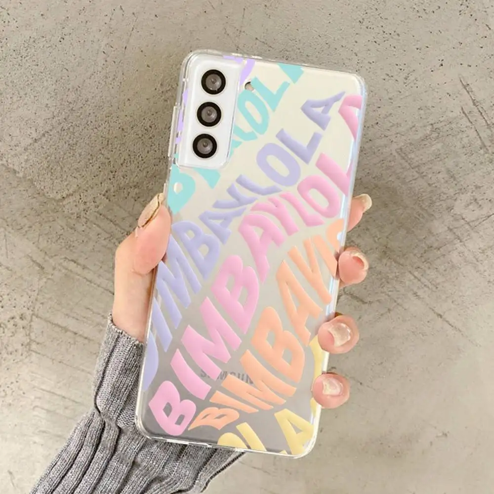 B-B-Bimbae & L-L-LolaeS حافظة لهاتف سامسونج جالاكسي S 20 30 21 22 23 24 A 30 50 71 72 31 32 51 70 73 ULTRA Plus حافظة شفافة