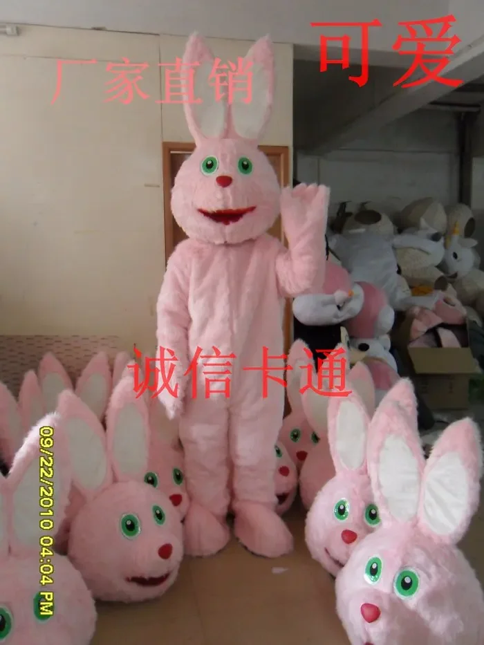 

Cosplay Costumes Rabbit Mascot Costume Pink Rabbit Hare Easter Adult Size Mascot