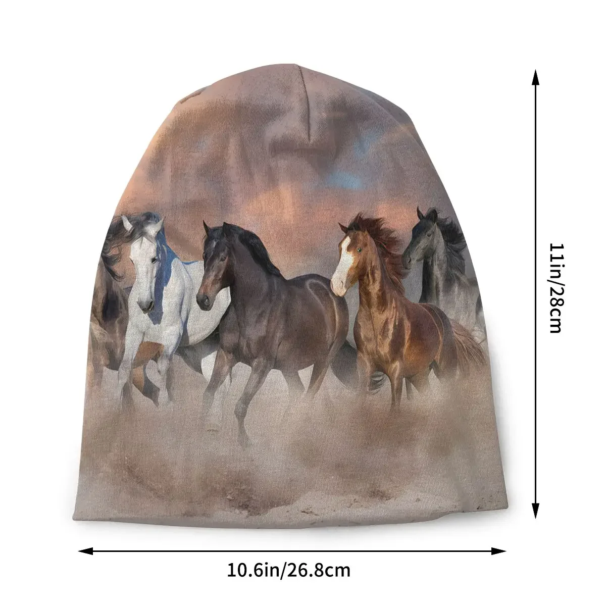 Horse Herd Run Bonnet Homme Fashion Galloping Horses Thin Skullies Beanies Caps Style Hats