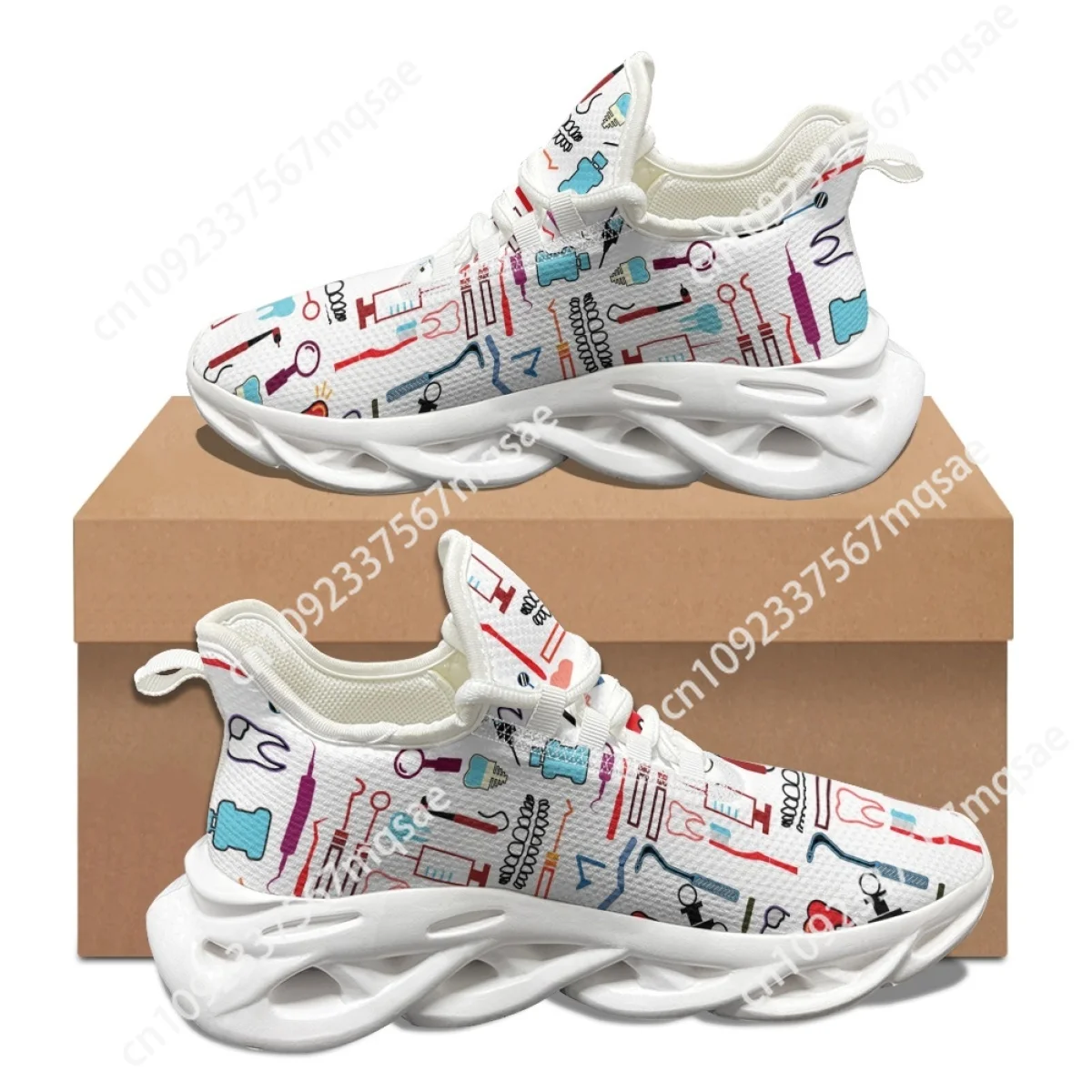 Custom Women's Hospital Work Nurse Shoes Hospital Equipment Design Ladies Cushion Sneakers Non-Slip Big Size Walk Footwear