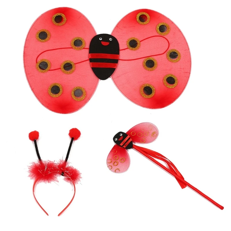 Accesorios para disfraz insecto volador mariposa, disfraz Animal con varita, falda, diadema para Cosplay infantil,