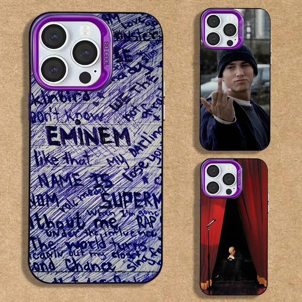 

Singer E-Eminem Phone Case For iPhone 16,15,14,13,12,11,Mini,Pro,SE,MAX Purple Matte Silicone Cover