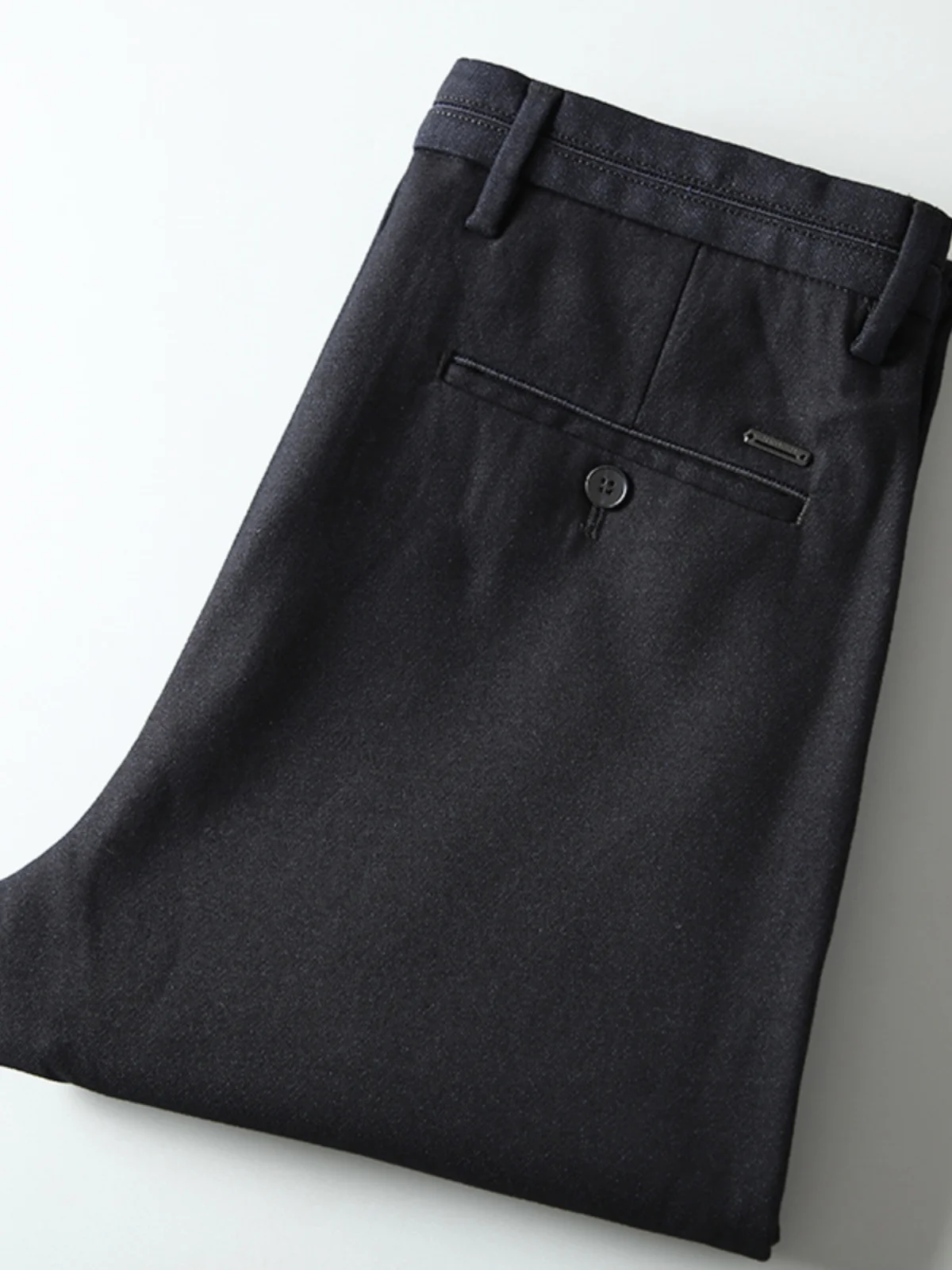 

Busin Casual Men's Straight Leg Long Pants Autumn Winter Faion Urban Sle Pure Color Workwear Trousers mid Waist